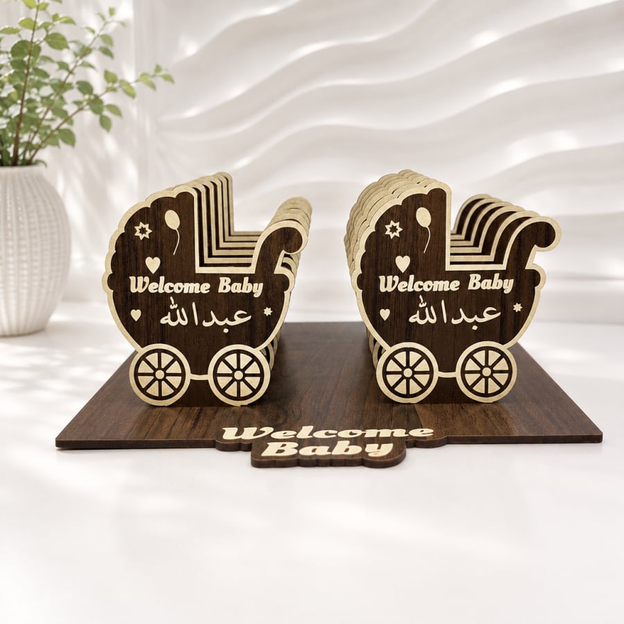 توزيعات مواليد شكل عربة عدد 12 قطة