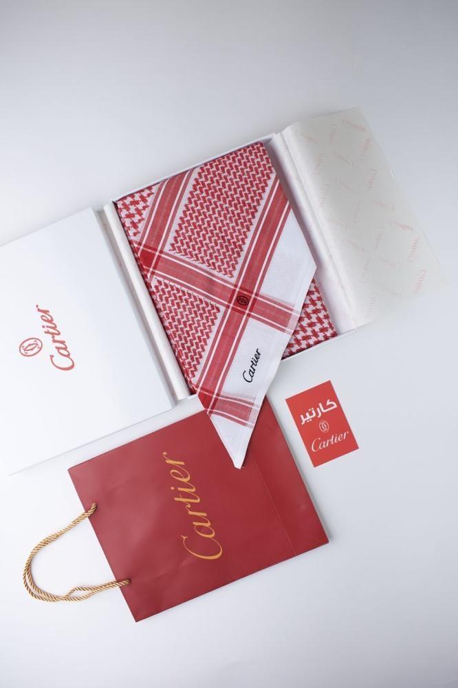 شماغ كارتير احمر - ابيض شماغ كارتير الإصدار الجديد