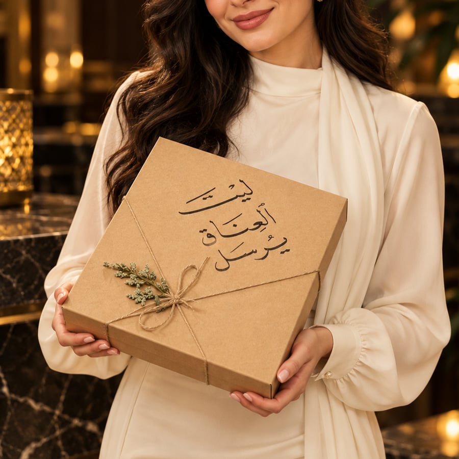 تغليف كرتون مع عباره من اختيارك