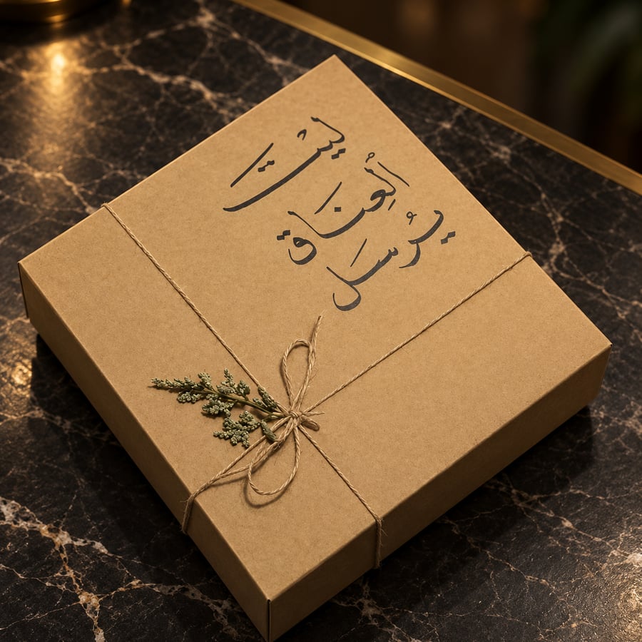 تغليف كرتون مع عباره من اختيارك