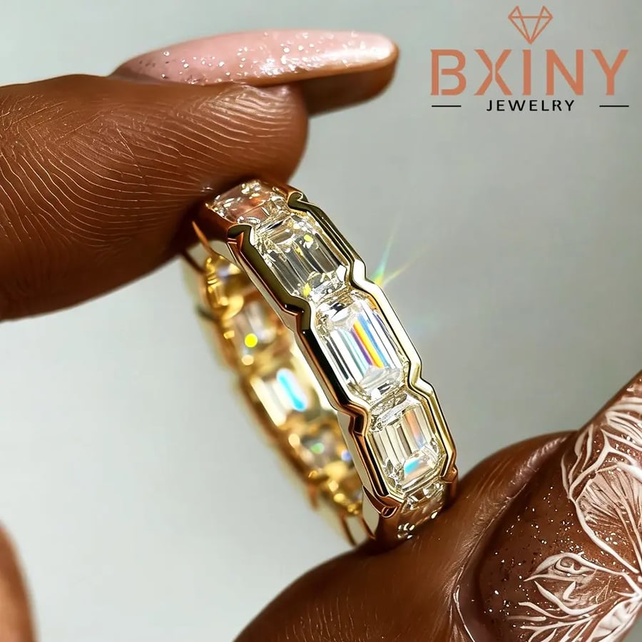 خاتم BXINY مرصع بالموسانيت