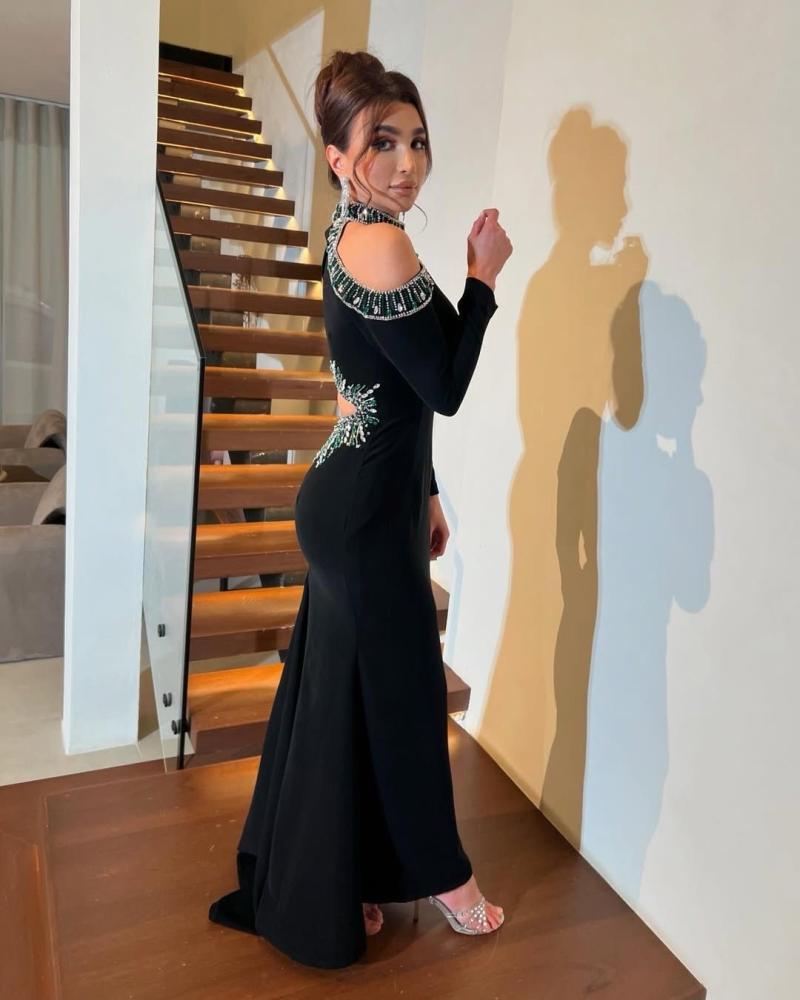 فستان سهرة أسود أنيق