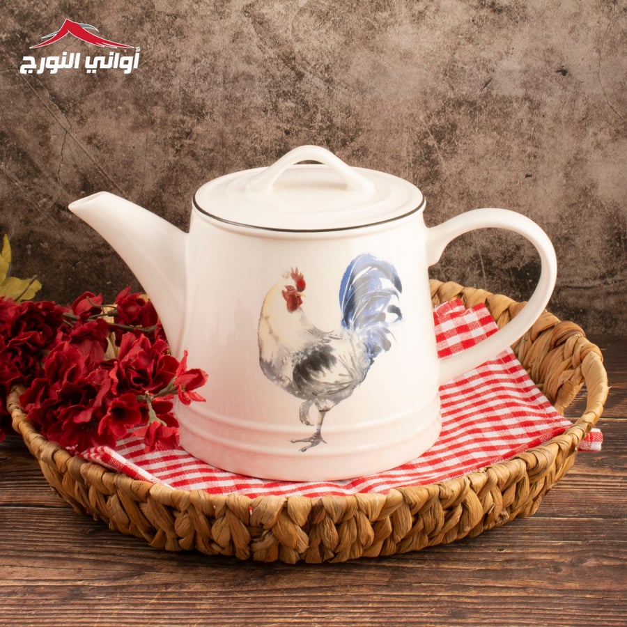 أبريق سيراميك كبير رسم دجاجة