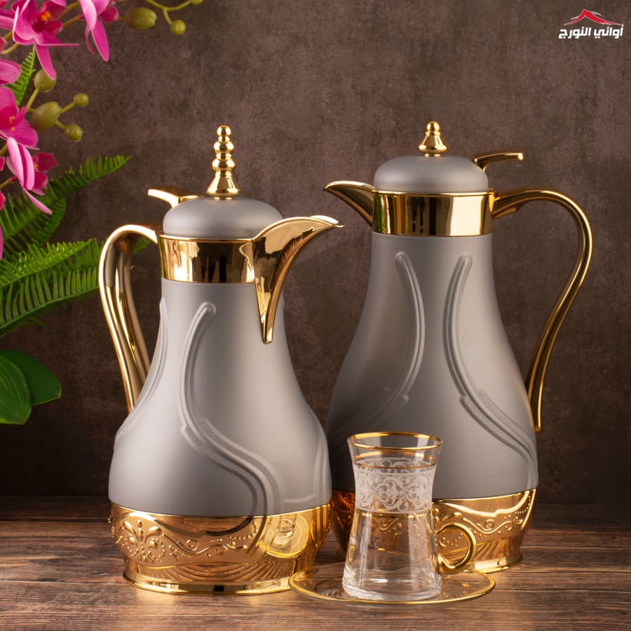 طقم ترامس سيدار رمادي غامق مذهب
