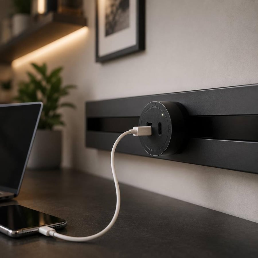رأس شاحن ذكي USB وType-C لمجرى الأفياش 13 أمبير – أسود