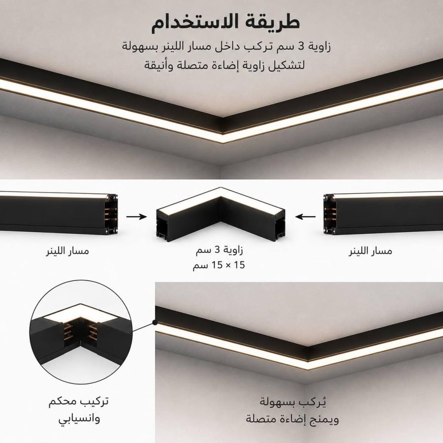 زاوية لاينر لايت قابلة للتوصيل 3 سم 10 واط