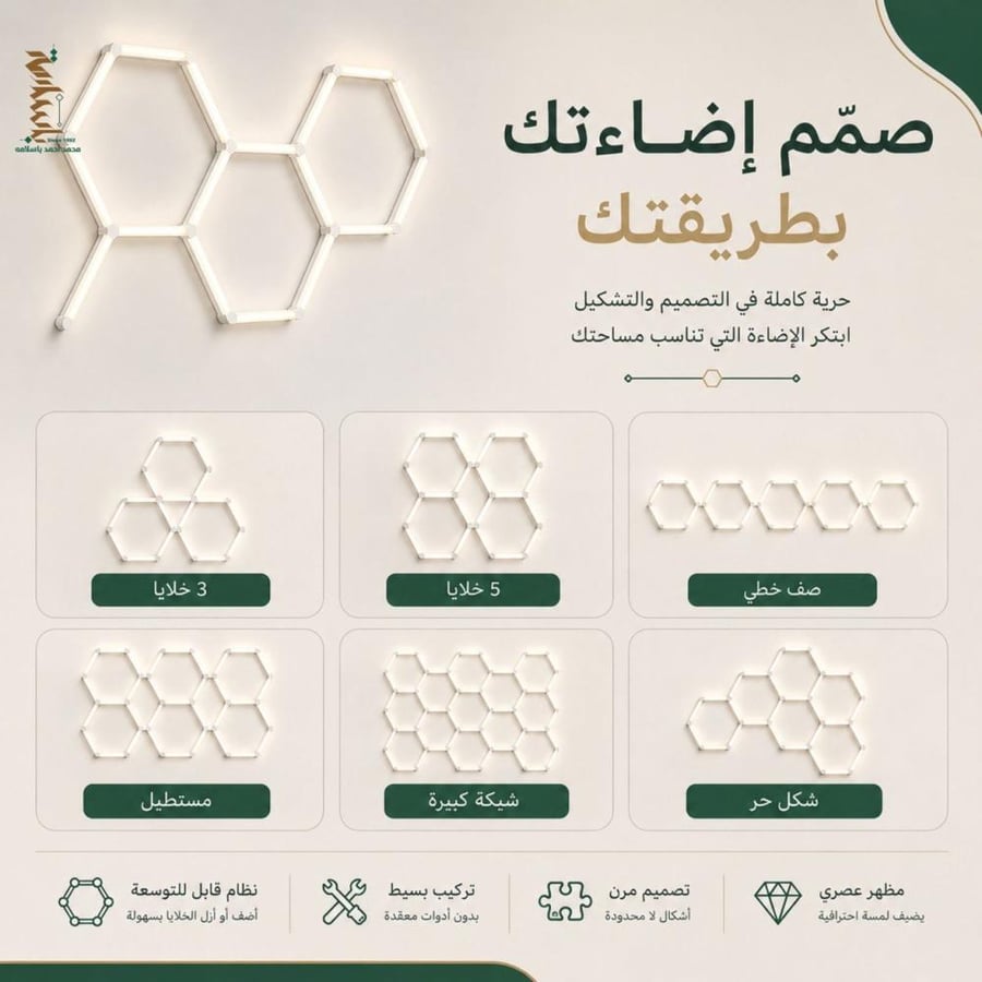 طقم خلايا إنارة سداسية ACE كامل – 14 خلية