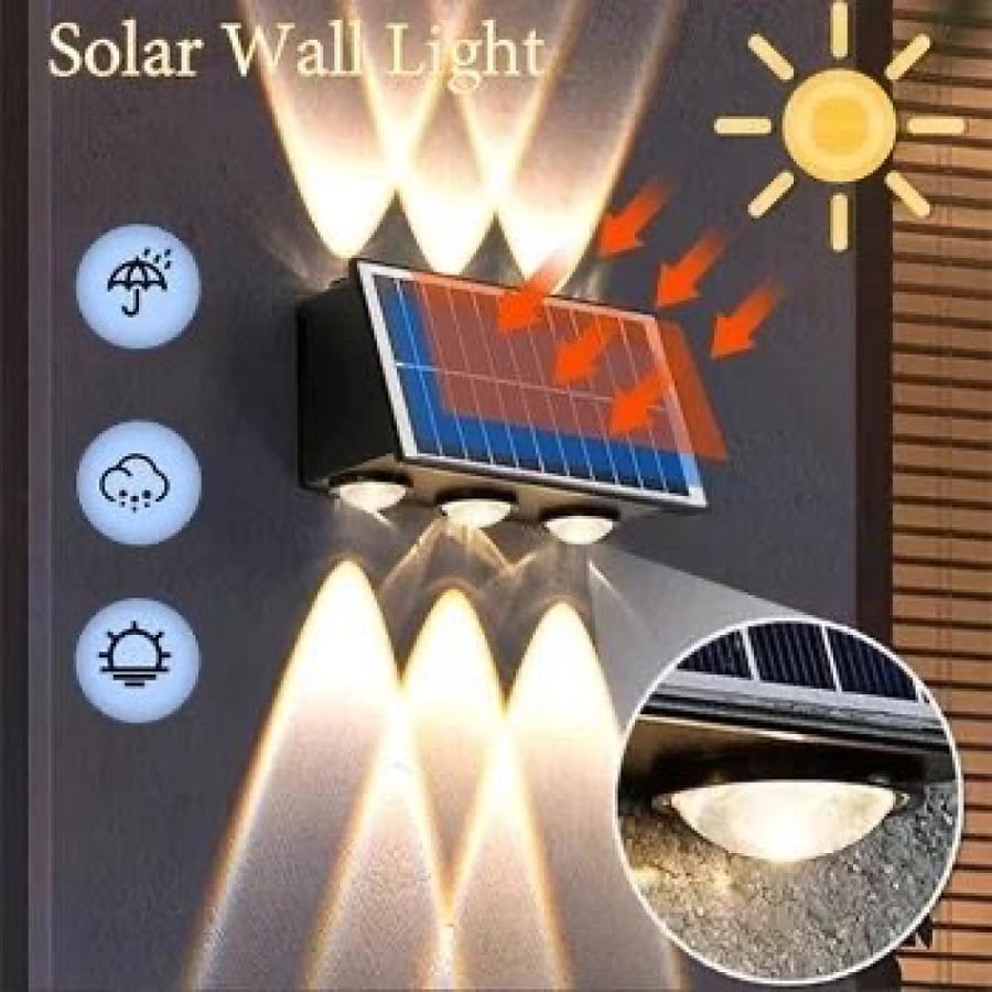 كشاف ديكور 6 عدسات LED بإضاءة صفراء - للممرات والحدائق