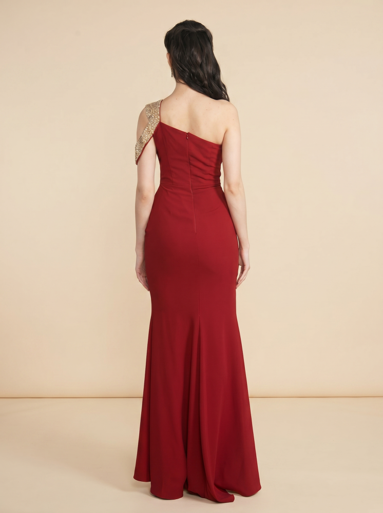 Red evening dress, model 176233