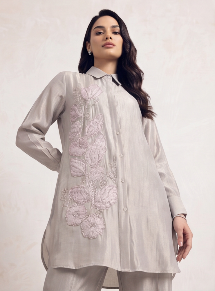 Crepe set with long blouse 469728