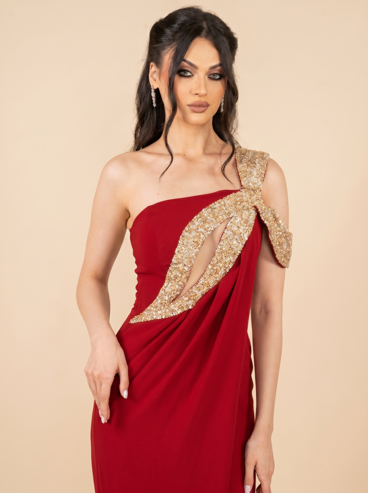 Red evening dress, model 176233