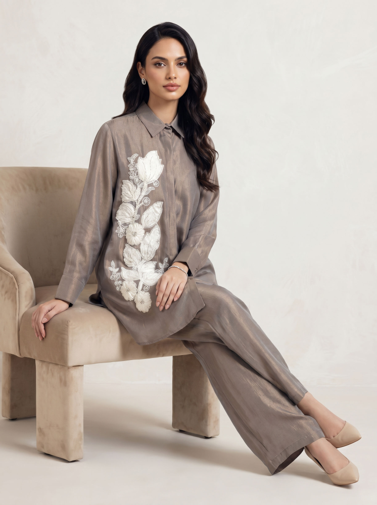 Crepe set with long blouse 469728