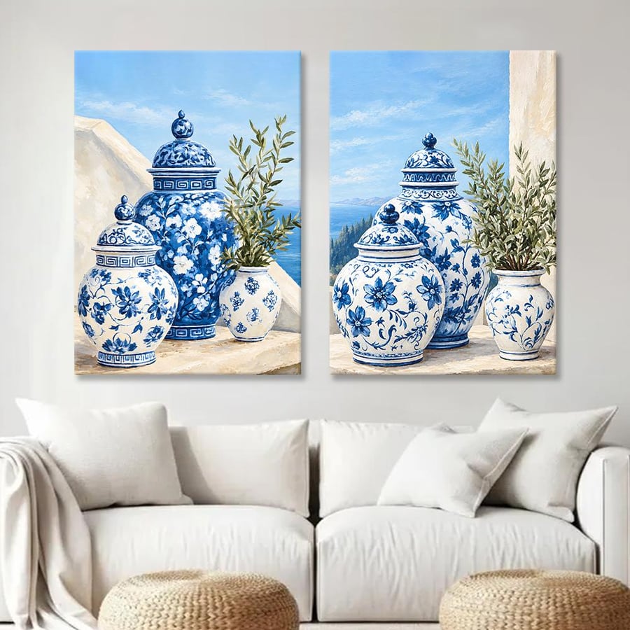 طقم لوحات ثنائية | بتصميم تجريدي كلاسيك