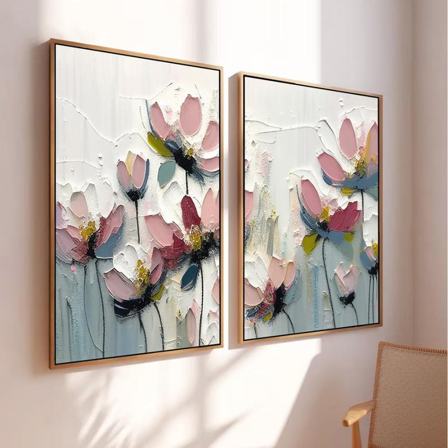 طقم لوحات ثنائية | بتصميم تجريدي كلاسيك