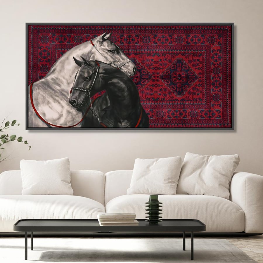لوحة جدارية كانفس |عراقة الخيل الأصيل