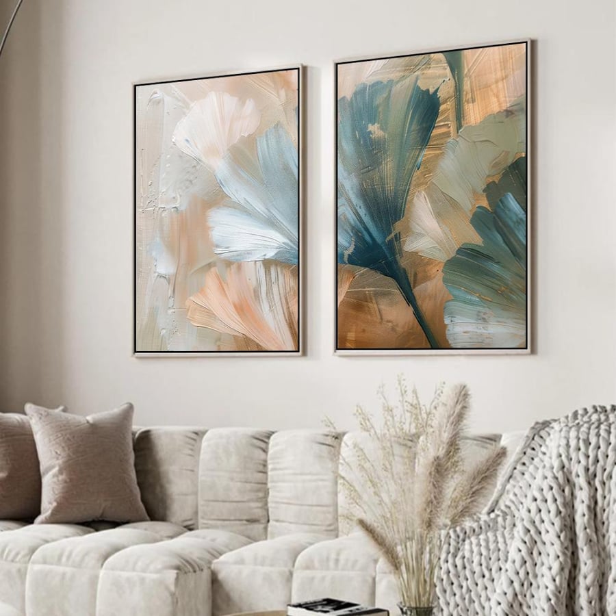 طقم لوحات ثنائية | بتصميم تجريدي كلاسيك