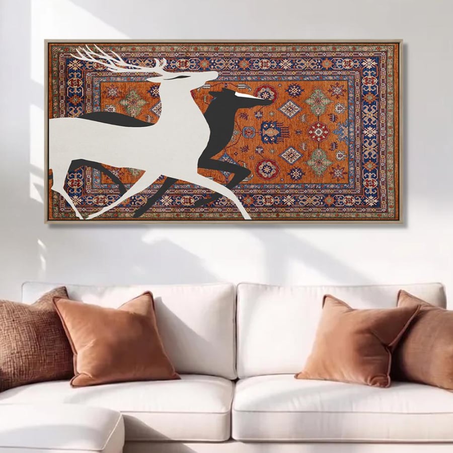 لوحة جدرايةفنية كانفس بتصميم سجاد مودرن