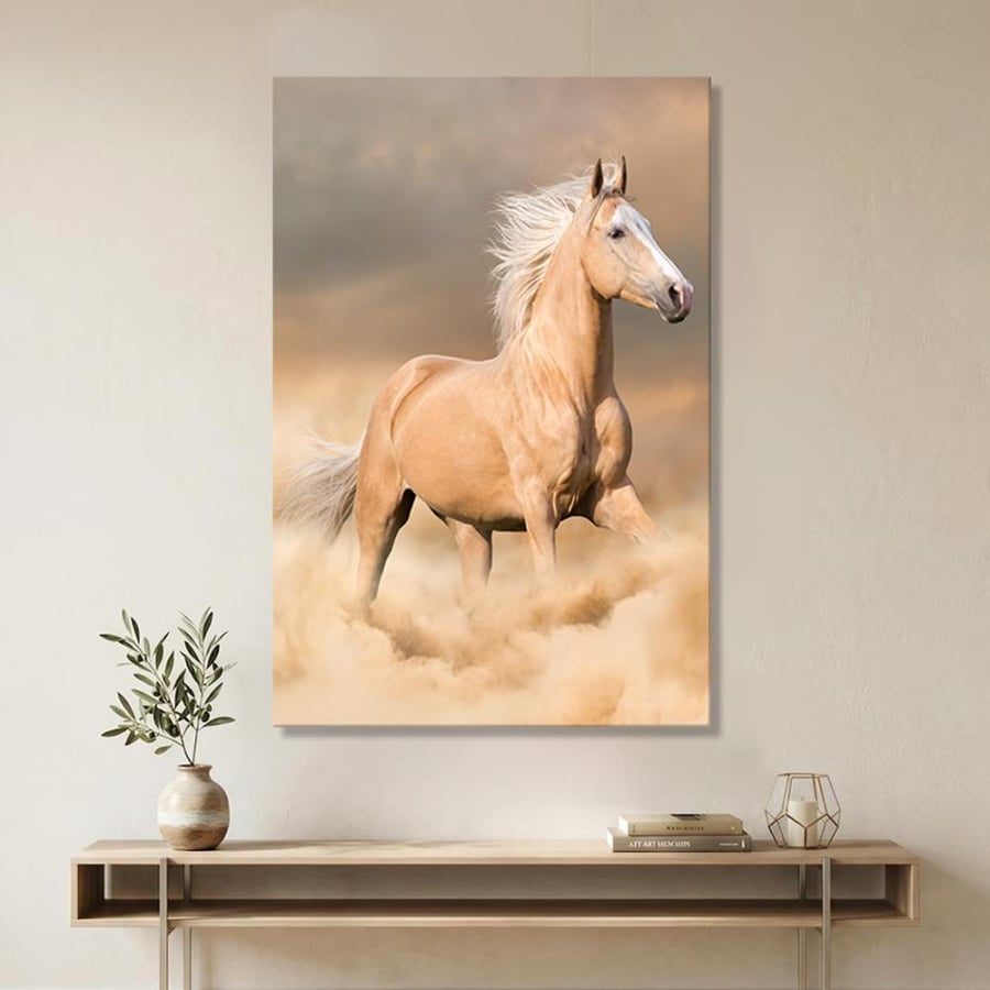 لوحة جدراية قماش كانفس بتصميم خيل عربي