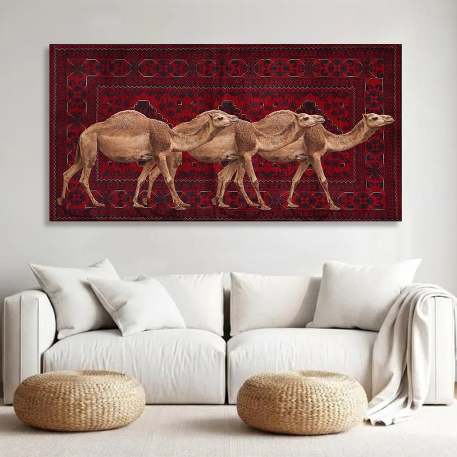 لوحة جدرايةفنية كانفس بتصميم سجاد مودرن