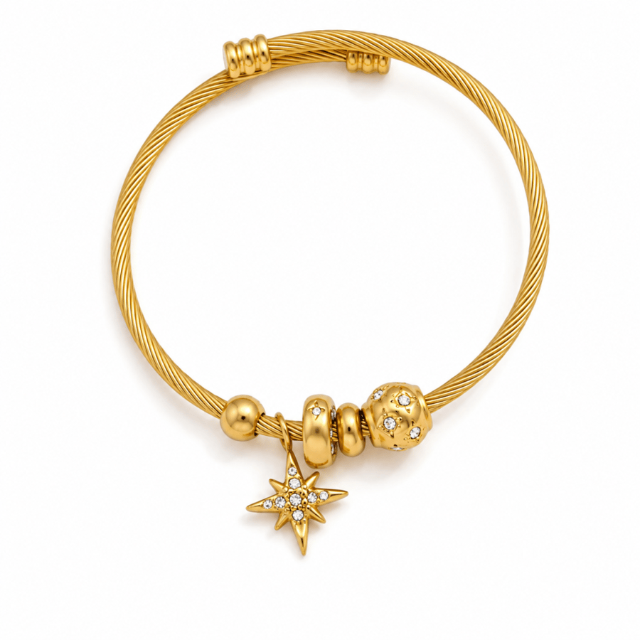 Star Bangle Charm Bracelet