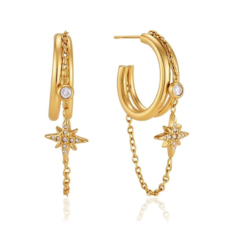 Star Double Layered Hoop Earring