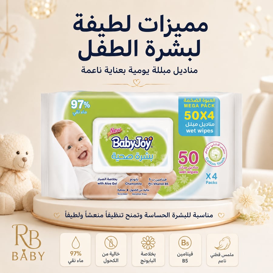 مناديل بيبي جوي المبللة لبشرة صحية
