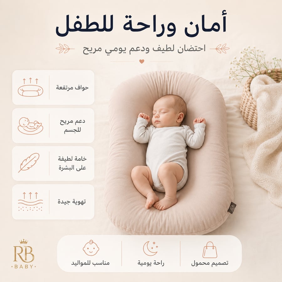 وسادة نوم قطنية للرضع بتصميم مريح وقابل للغسل