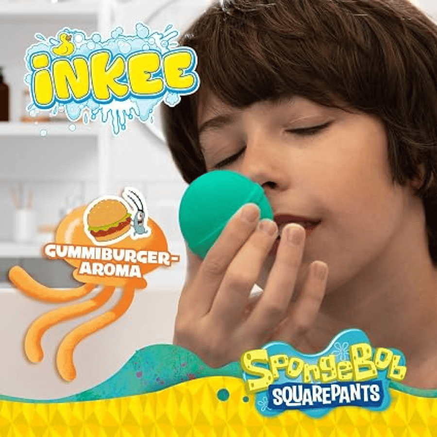 مجموعة INKEE SpongeBob للأطفال – 5 كرات استحمام فوارة 80 جم مع مفاجآت