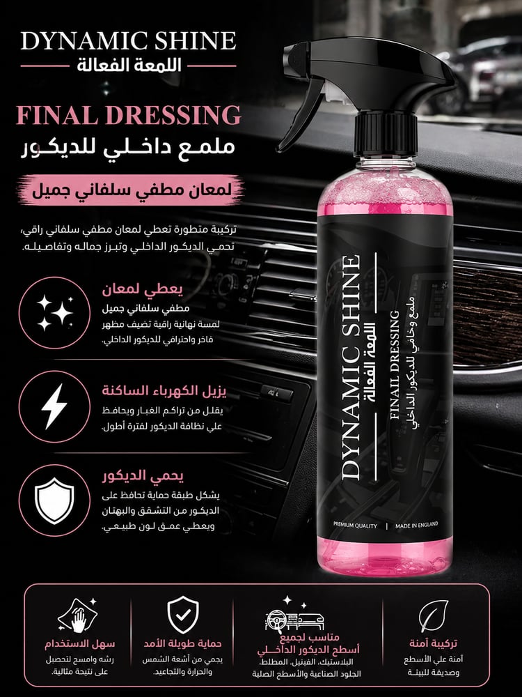 ملمع وحماية ديكور داخلي مطفي ومضاد للغبار | Finale Interior Dressing