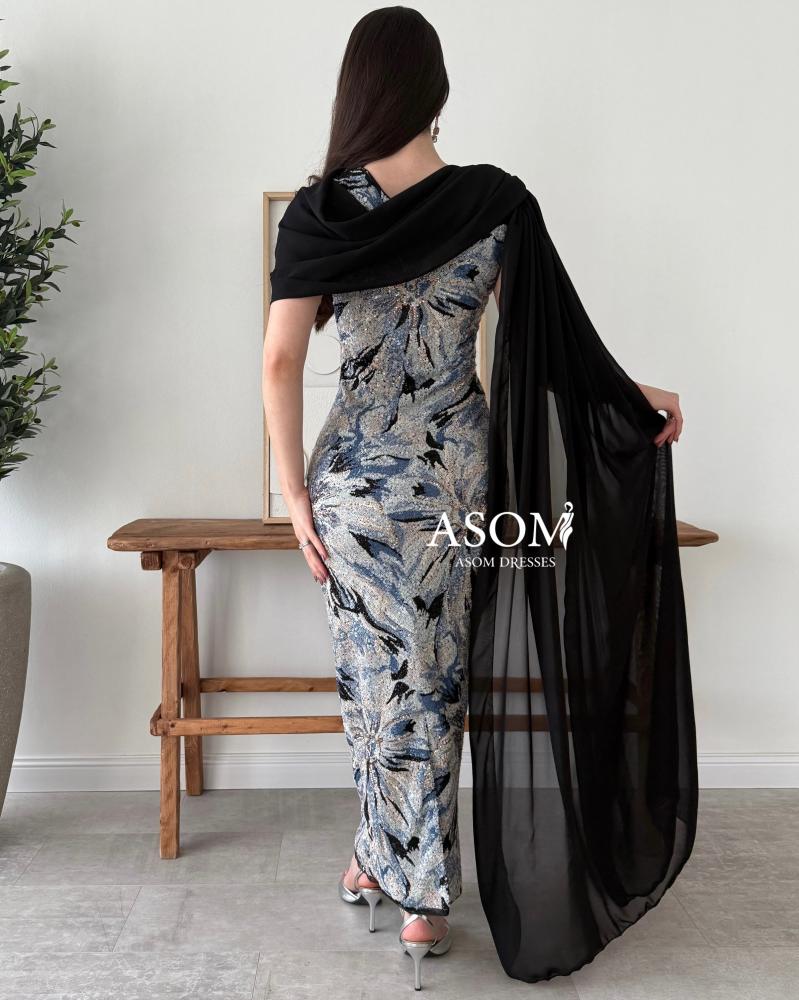 فستان اريانا شال اسود