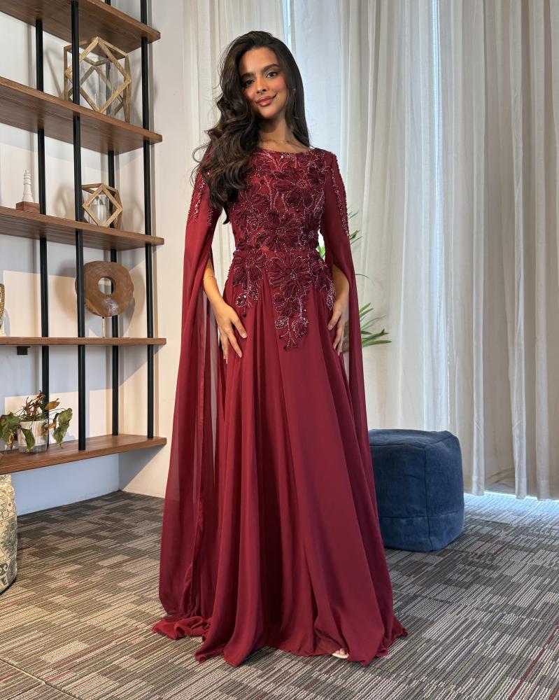 فستان ليان عنابي