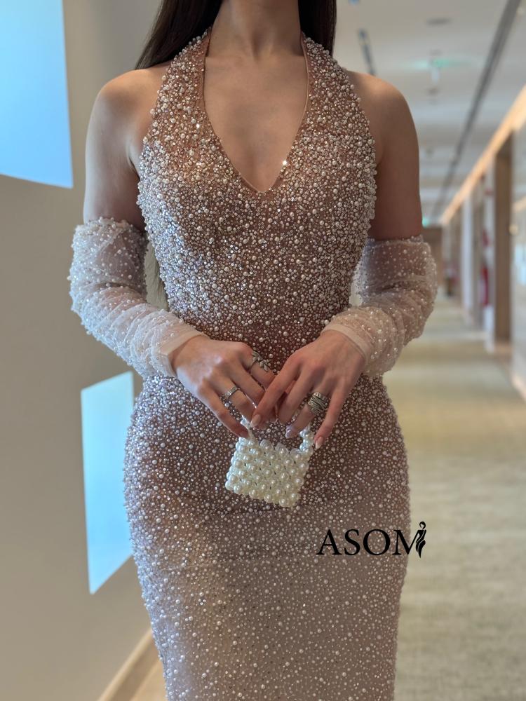 فستان زمرده البني