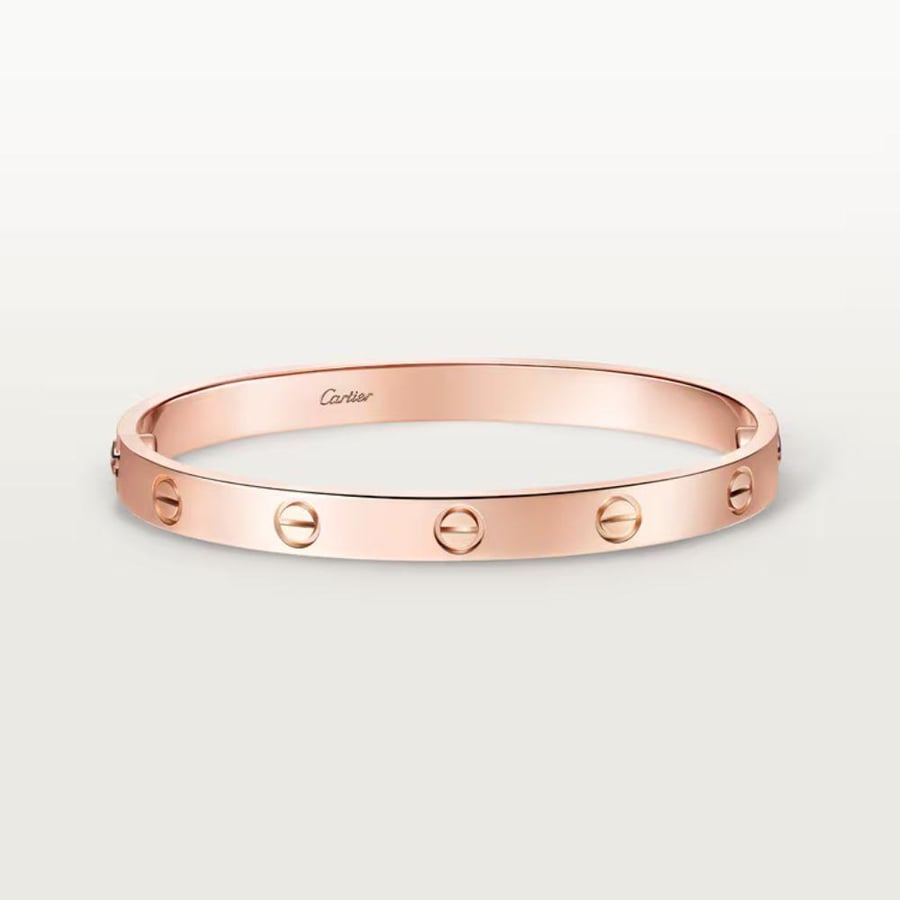 سوار كارتير LOVE موديل كلاسيكي باللون الذهبي الوردي Cartier LOVE Classic Rose Gold Bracelet
