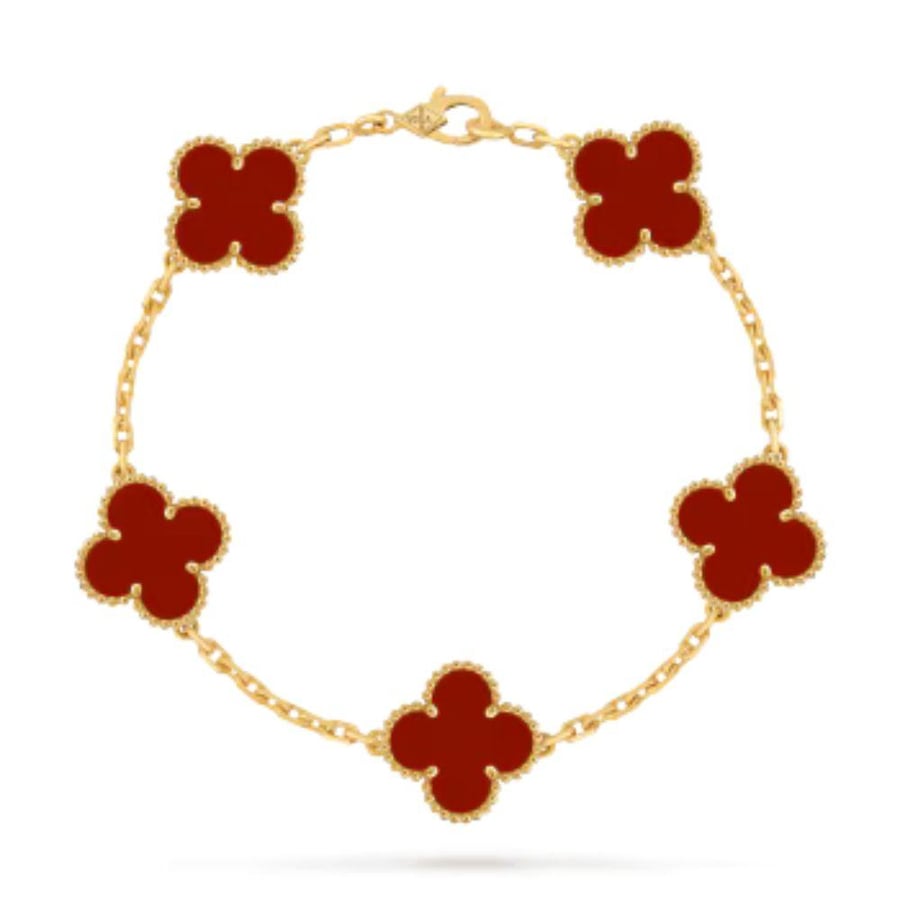 طقم فان كليف فينتاج ألامبرا باللون الأحمر Van Cleef & Arpels Vintage Alhambra Red Jewelry Set