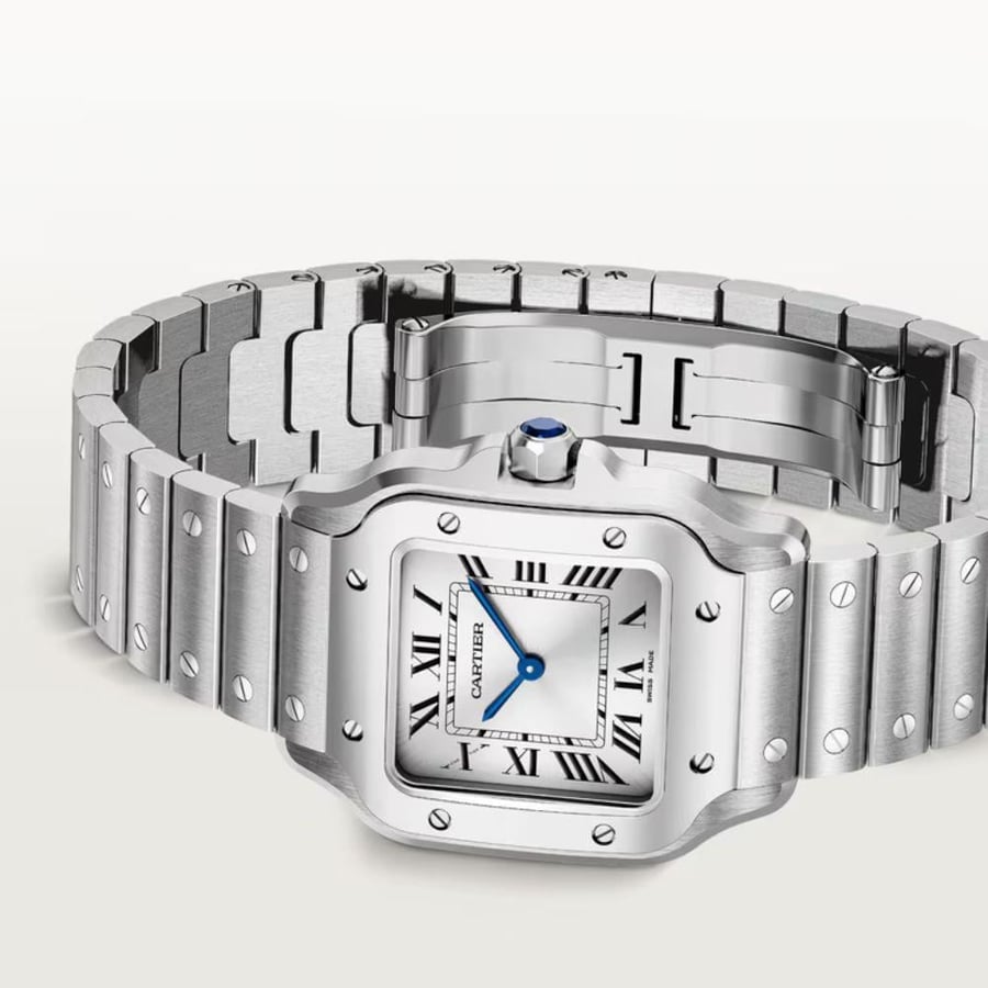 ساعة سانتوس دو كارتييه الفضي Cartier Santos de Cartier Watch – Silver
