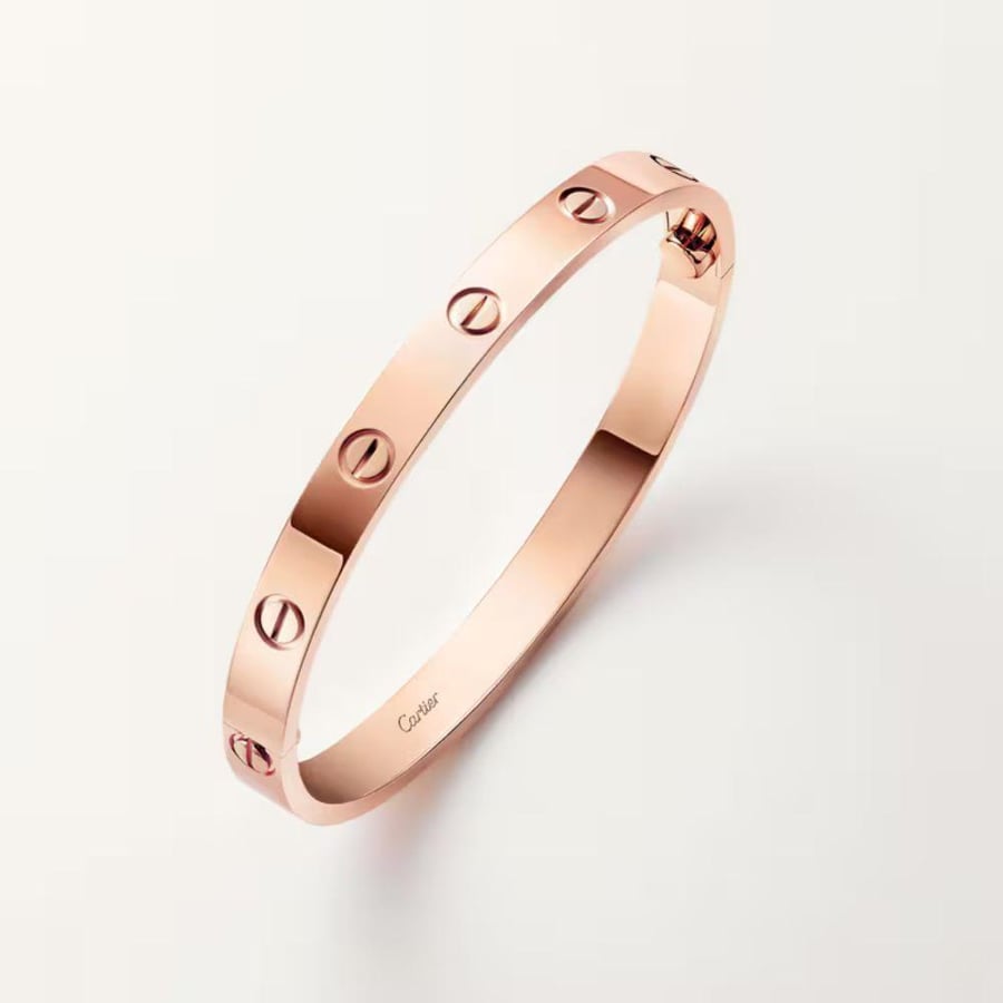 سوار كارتير LOVE موديل كلاسيكي باللون الذهبي الوردي Cartier LOVE Classic Rose Gold Bracelet