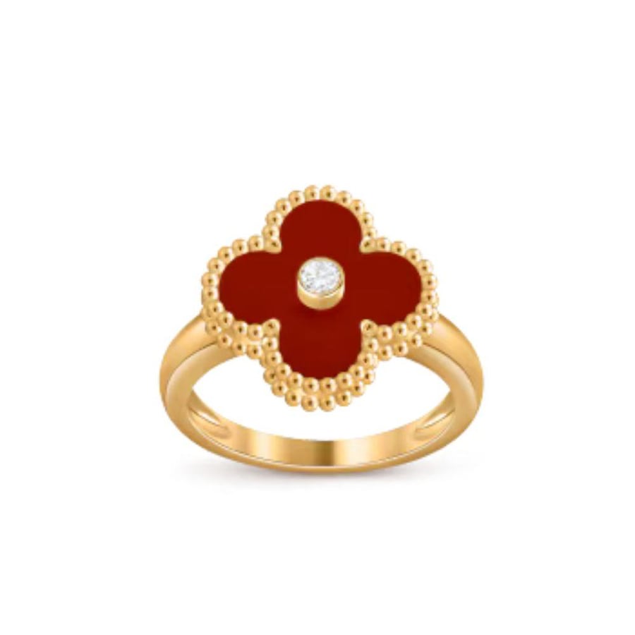 طقم فان كليف فينتاج ألامبرا باللون الأحمر Van Cleef & Arpels Vintage Alhambra Red Jewelry Set