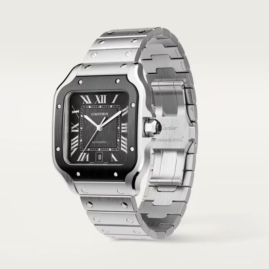 ساعة سانتوس دو كارتييه باللون الرمادي Cartier Santos de Cartier Watch – Grey Dial