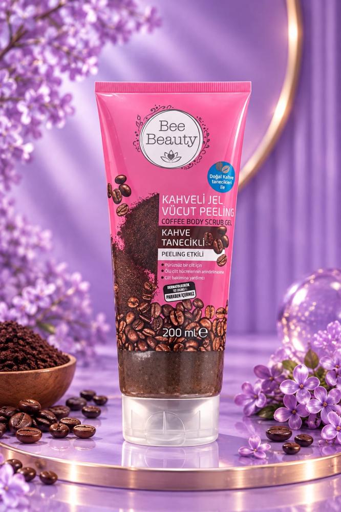 مقشر الجسم بالجل والقهوة من بي بيوتي (Bee Beauty Coffee Gel Body Peeling) بحجم 200 مل