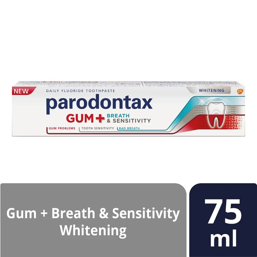 Parodontax Gum Breath & Sensitivity Whitening Toothpaste 75ml