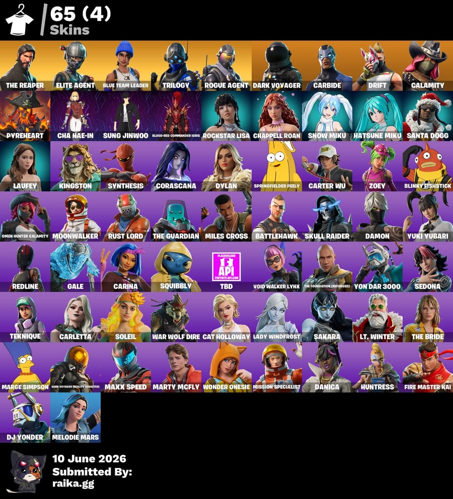 حساب فورت نايت السيزون الثالث و الرابع+ 2900VB