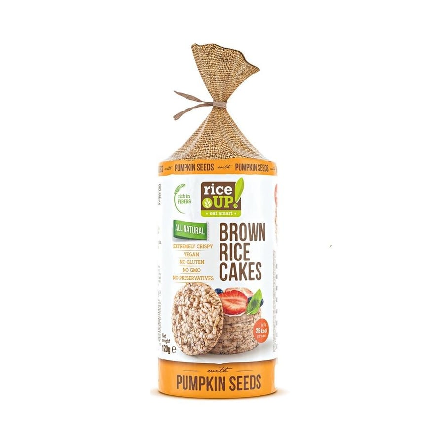 رايس أب كعك الأرز البني ببذور القرع الصحي | Rice UP! Brown Rice Cakes with Pumpkin Seeds