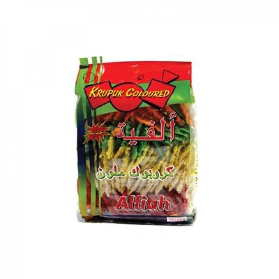 كروبوك الفية رقائق ملوّن – 500 جرام | Alfiah Coloured Krupuk Chips – 500 g