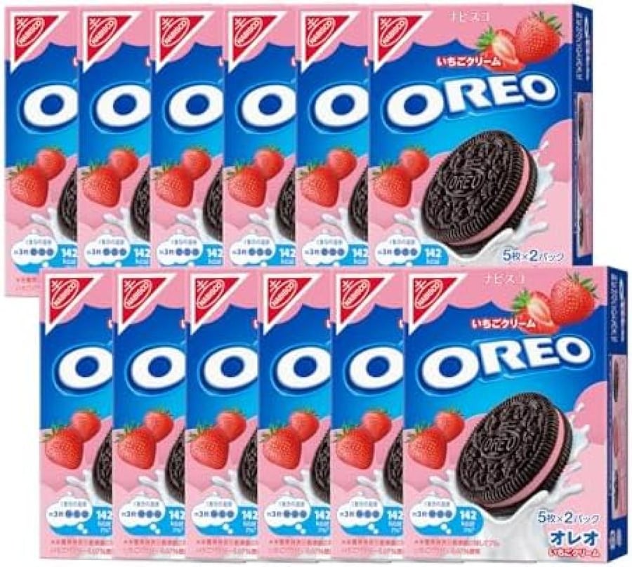 Japanese Oreo Strawberry Cream Biscuit 97g - بسكويت اوريو كريمة الفراولة ياباني 97 جرام