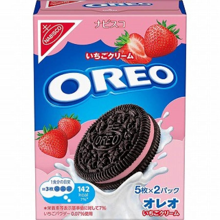 Japanese Oreo Strawberry Cream Biscuit 97g - بسكويت اوريو كريمة الفراولة ياباني 97 جرام