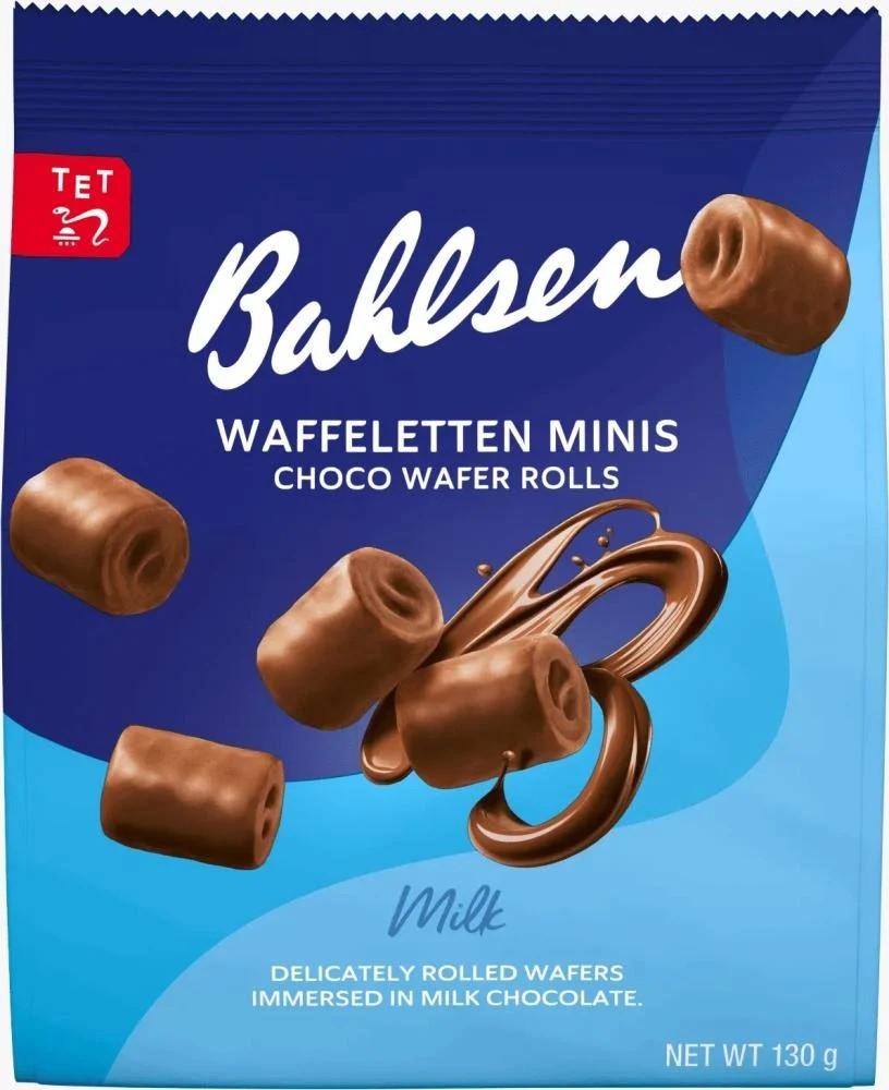 بسكويت بالسين ويفر رول صغير مغطى بشوكولاتة الحليب Bahlsen Waffeletten Minis