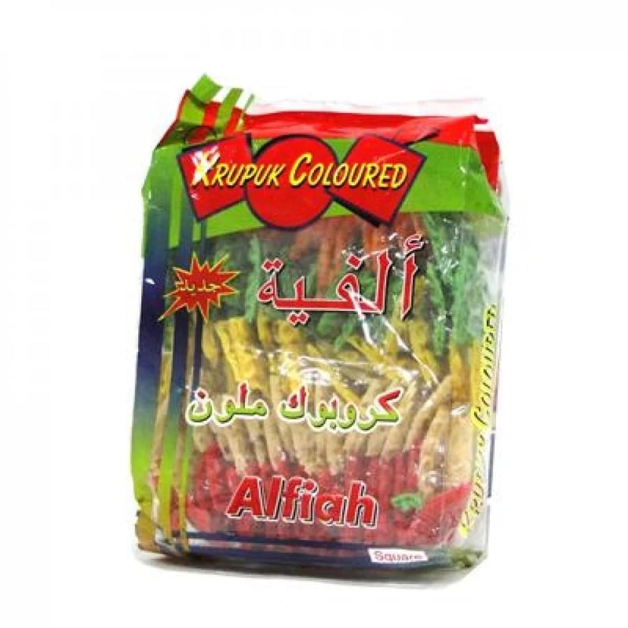 كروبوك الفية رقائق ملوّن – 500 جرام | Alfiah Coloured Krupuk Chips – 500 g