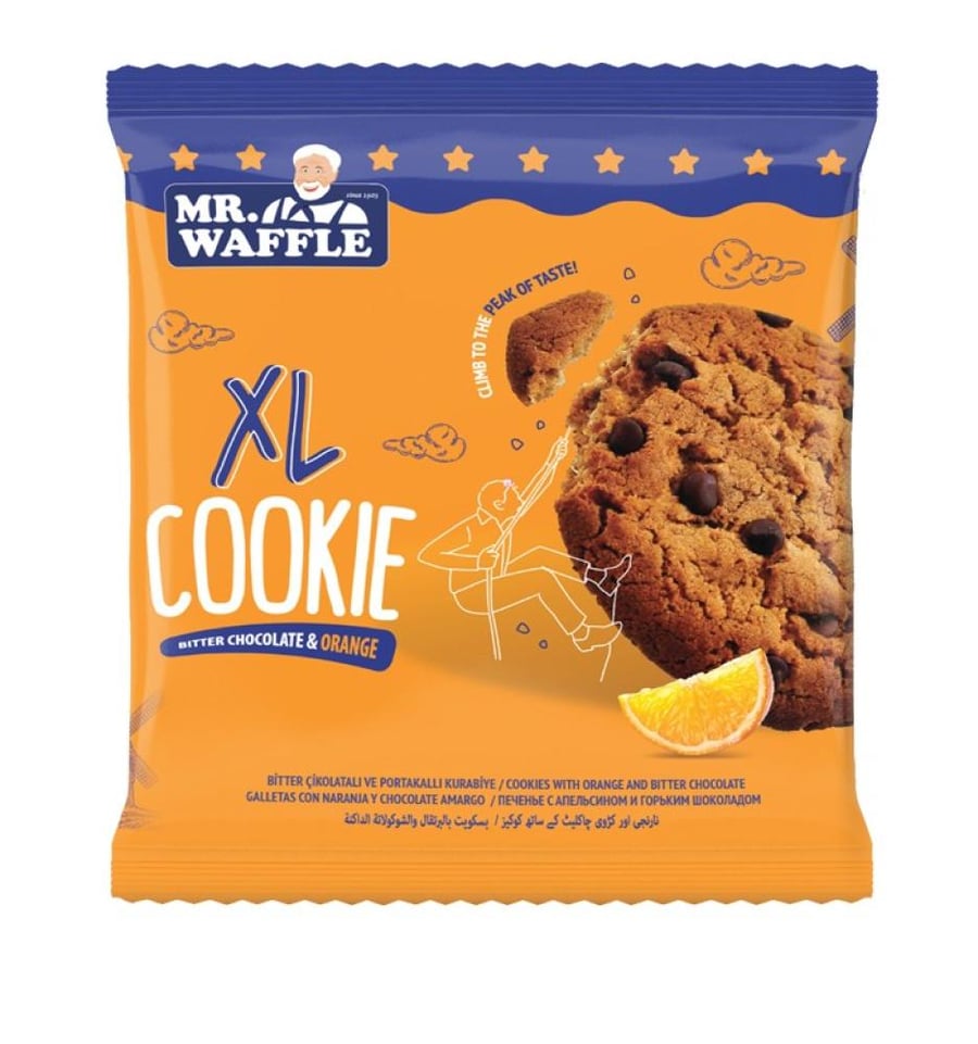 كوكيز مستر وافل حجم XL بالشوكولاتة الداكنة والبرتقال - Mr. Waffle XL Cookie Bitter Chocolate & Orange