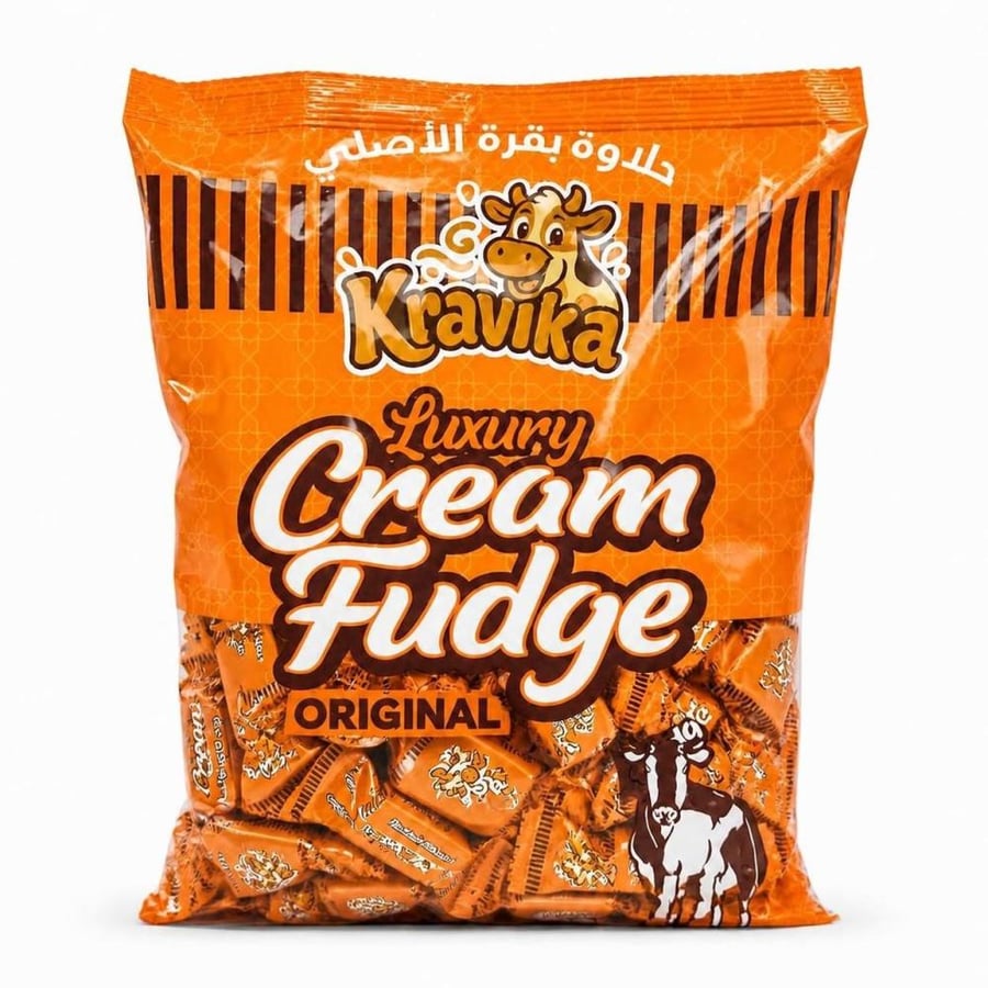 حلاوة بقرة الأصلي كرافيكا فاخرة بكريمة الفدج - 800 جرام (Kravika Luxury Cream Fudge Original 800g)