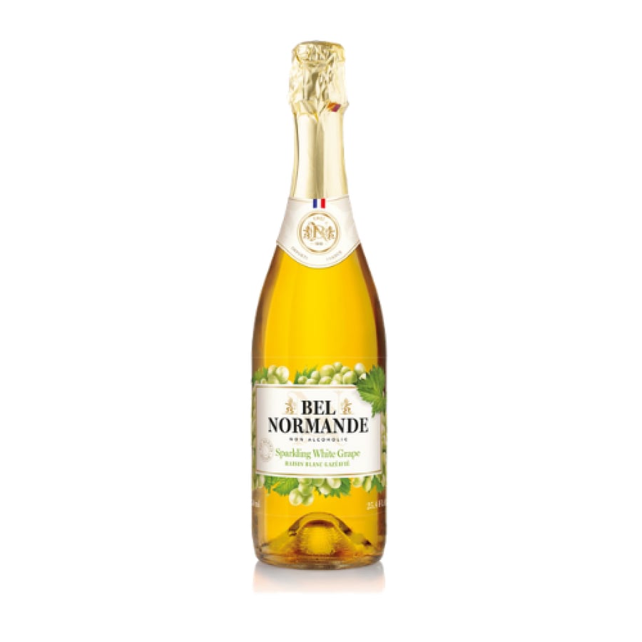 عصير عنب أبيض فوار بيل نورماندي خالي من الكحول 750 مل | Bel Normande Sparkling White Grape Non-Alcoholic 750ml